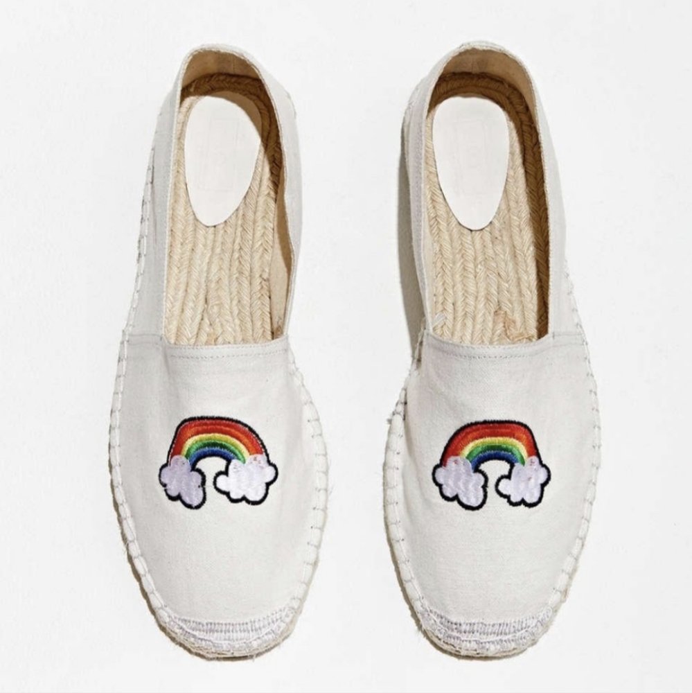 Rainbow Summer Espadrille Flats 10 Loafer Slip On